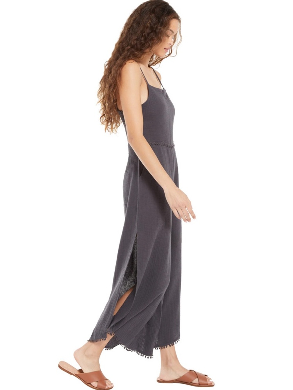 Z Supply Charcoal Grey Wayfarer Gauze Jumpsuit - Picture 3 of 4